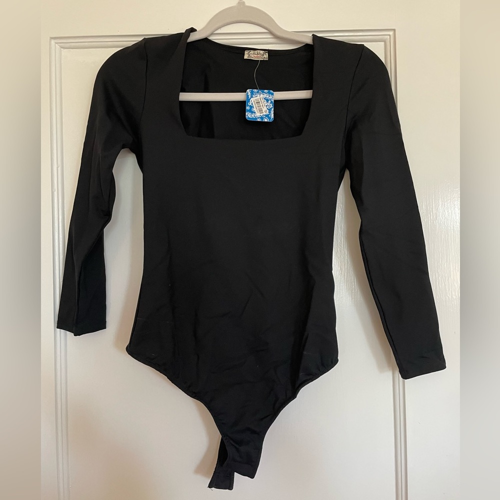 Free People Black Bodysuit